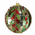 Holly Garland Jeweled Christmas Ball Ornament