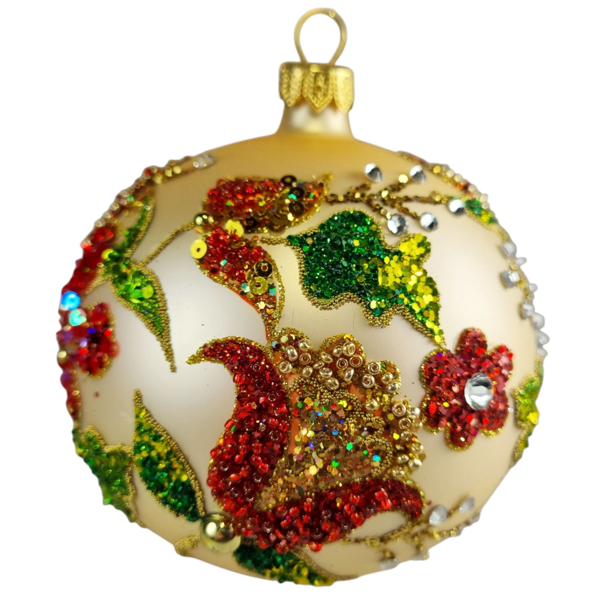 Holly Blossom Ball Ornament