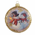 Snowman Couple Medalion Ornament