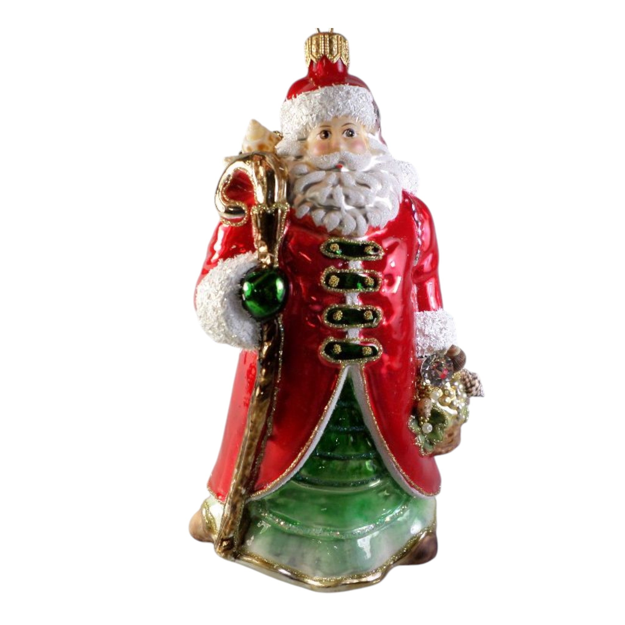 Classic Santa with Staff Ornament