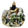 Snowy Christmas Cottage Glass Ornament