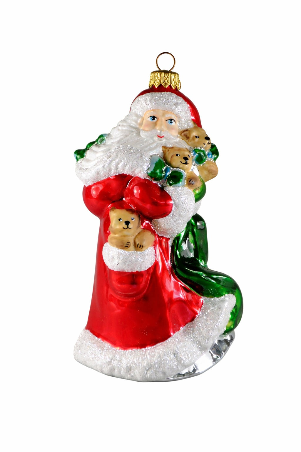 Santa with Teddy Bears Ornament