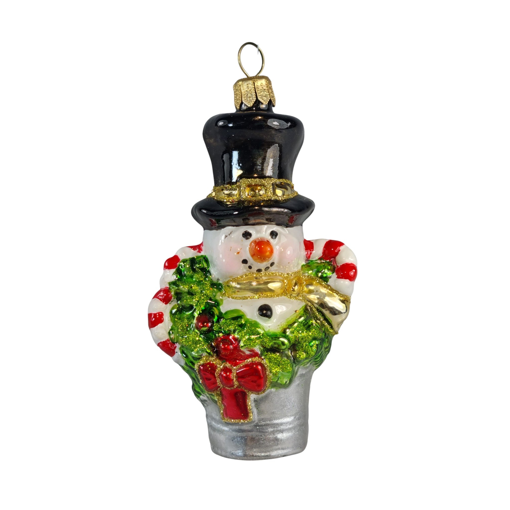 Snowman with Wreath Ornament