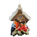 Winter Birdhouse with Robins