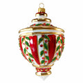 Festive Red & White Finial Ornament