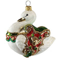 Regal Swan with Festive Saddle Ornament