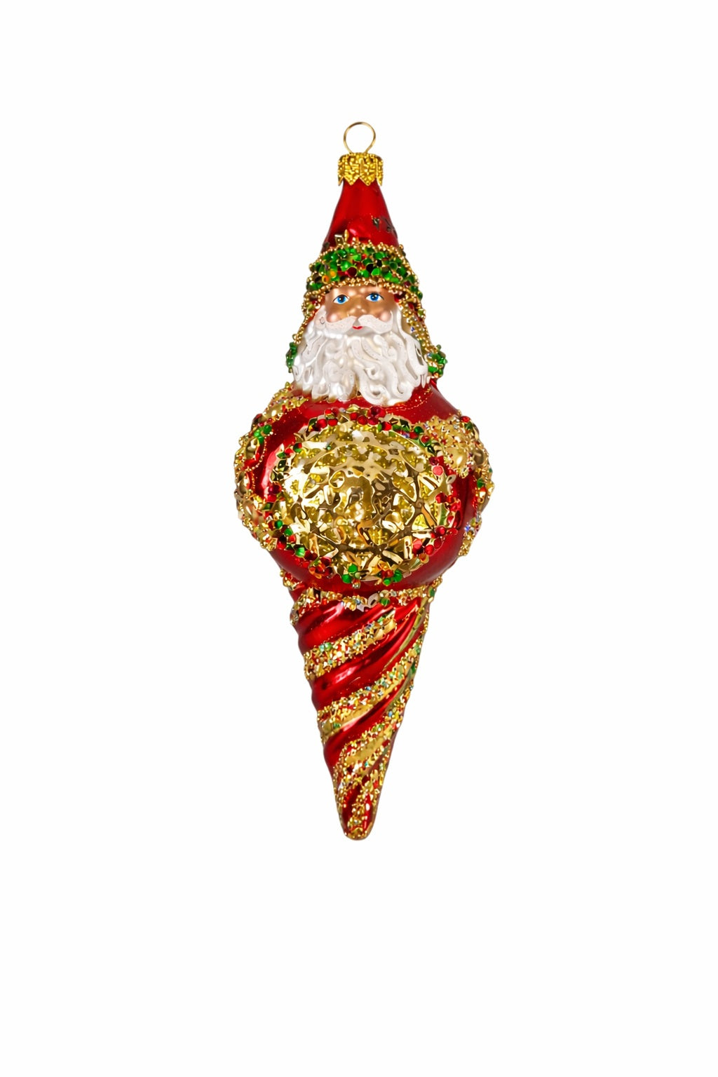 Regal Santa Drop Ornament
