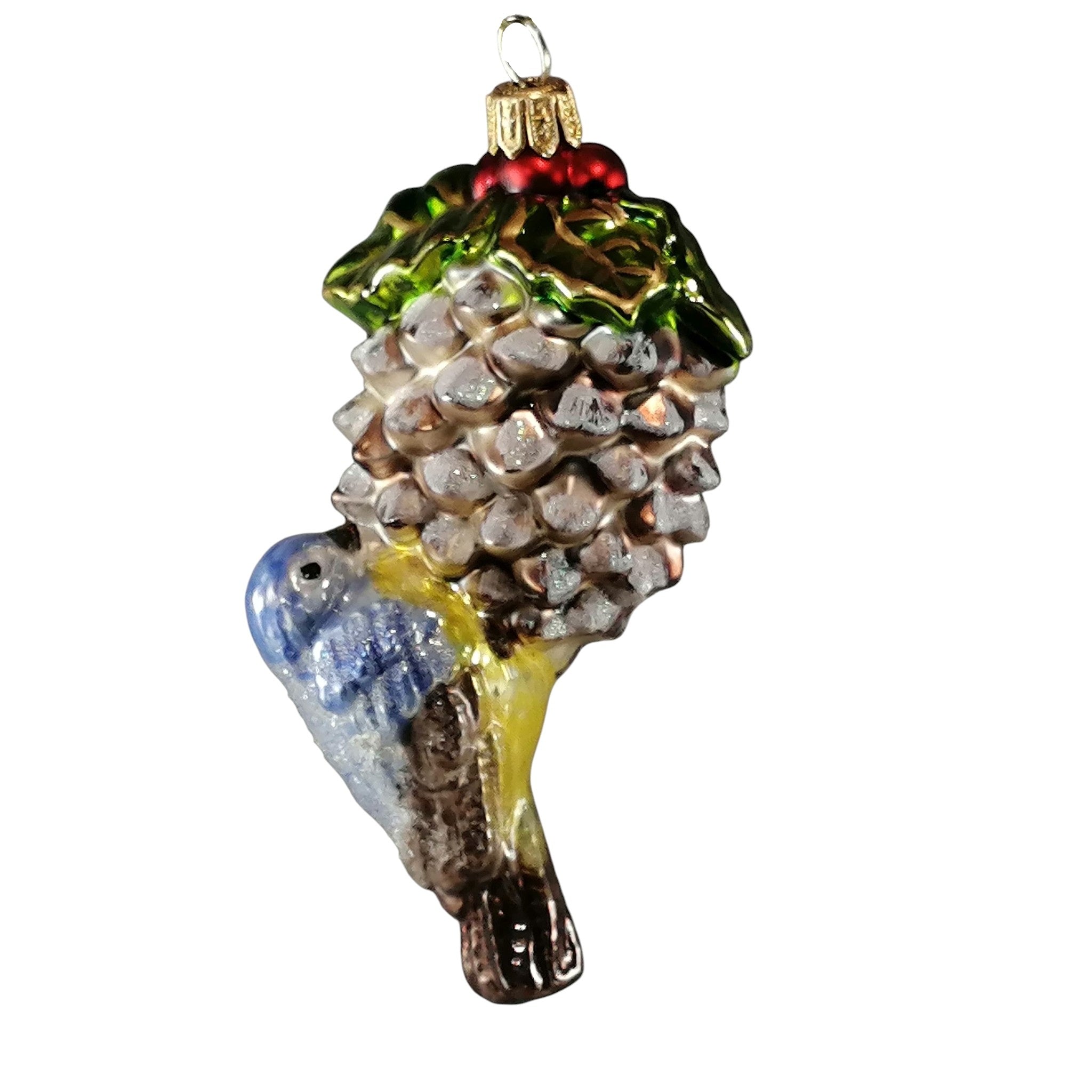 Winter Bird on Pine Cone