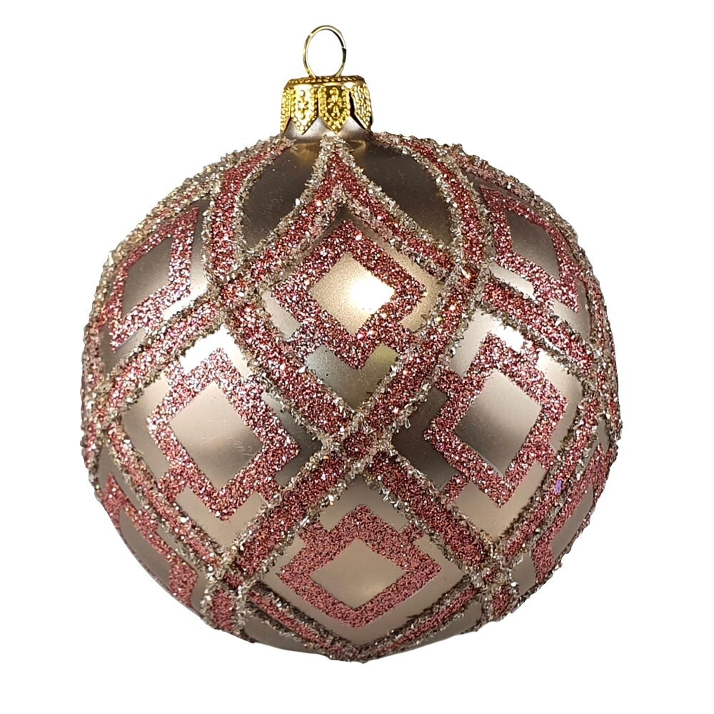 Champagne & Rose Geometric Glitter Ball