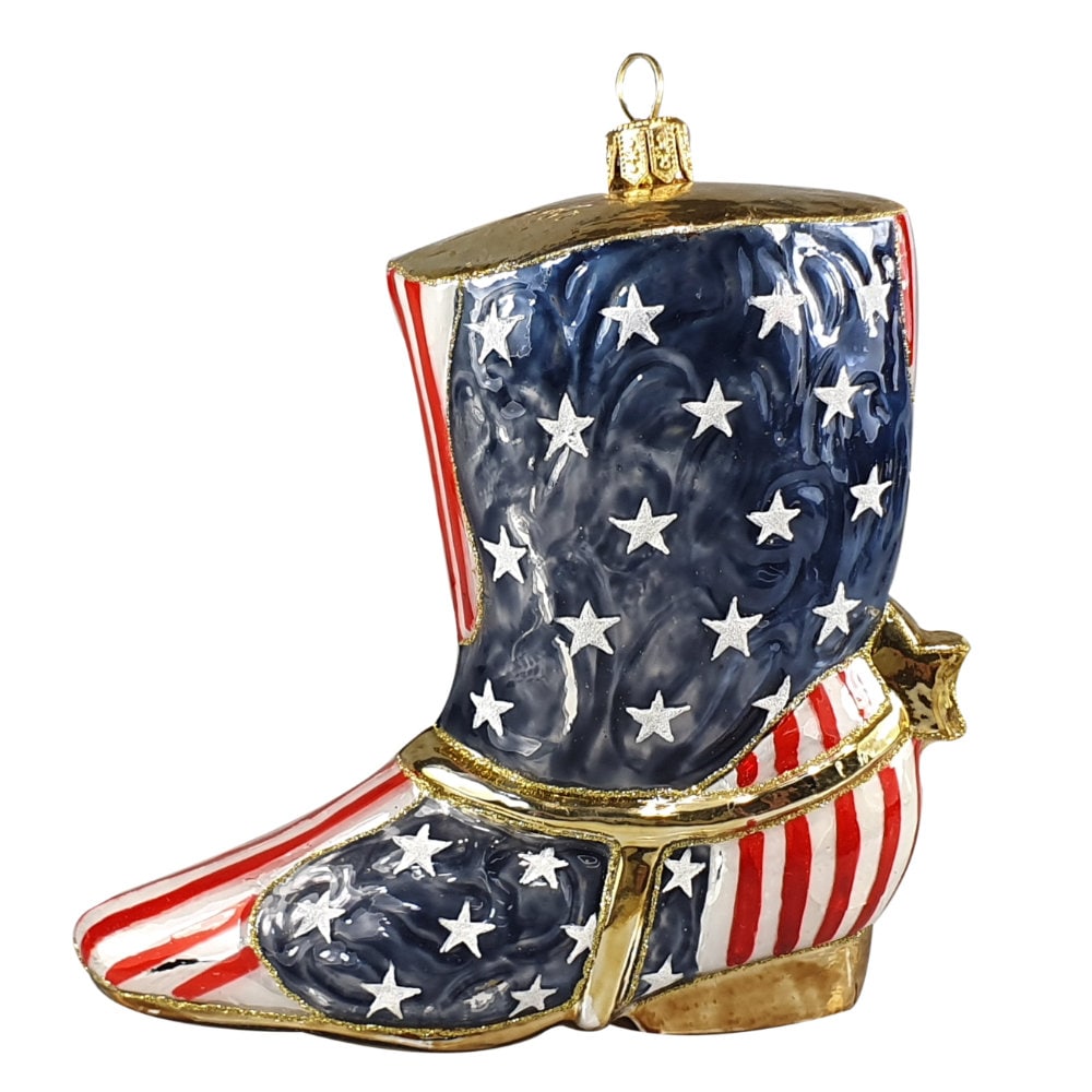 Glass Ornament – Cowboy Boot