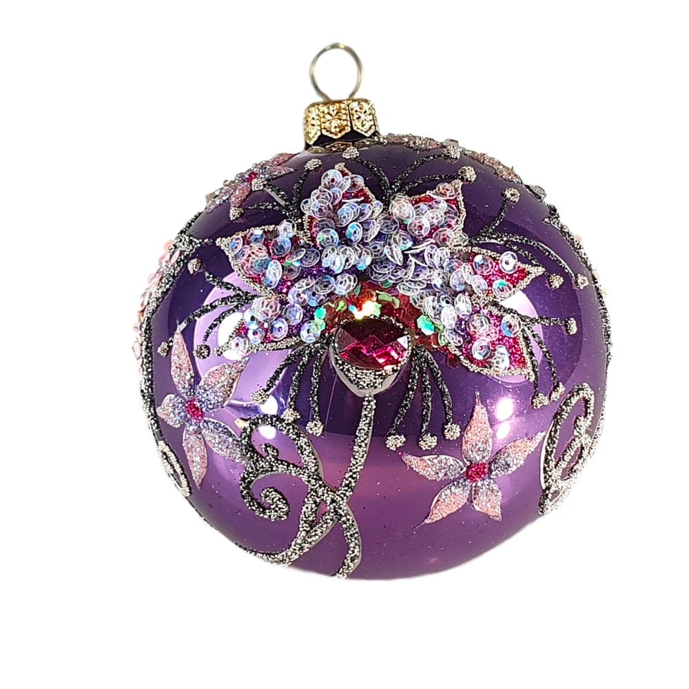 Purple Floral Luxury Bauble