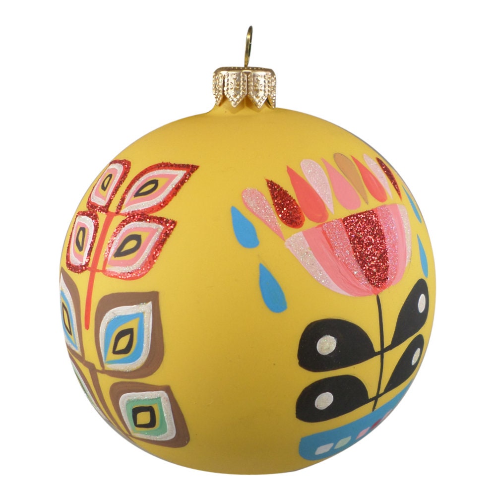 Silverado glass ornament, decorative ball with festive motif