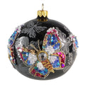 Black Ornament with Beaded Butterfly
