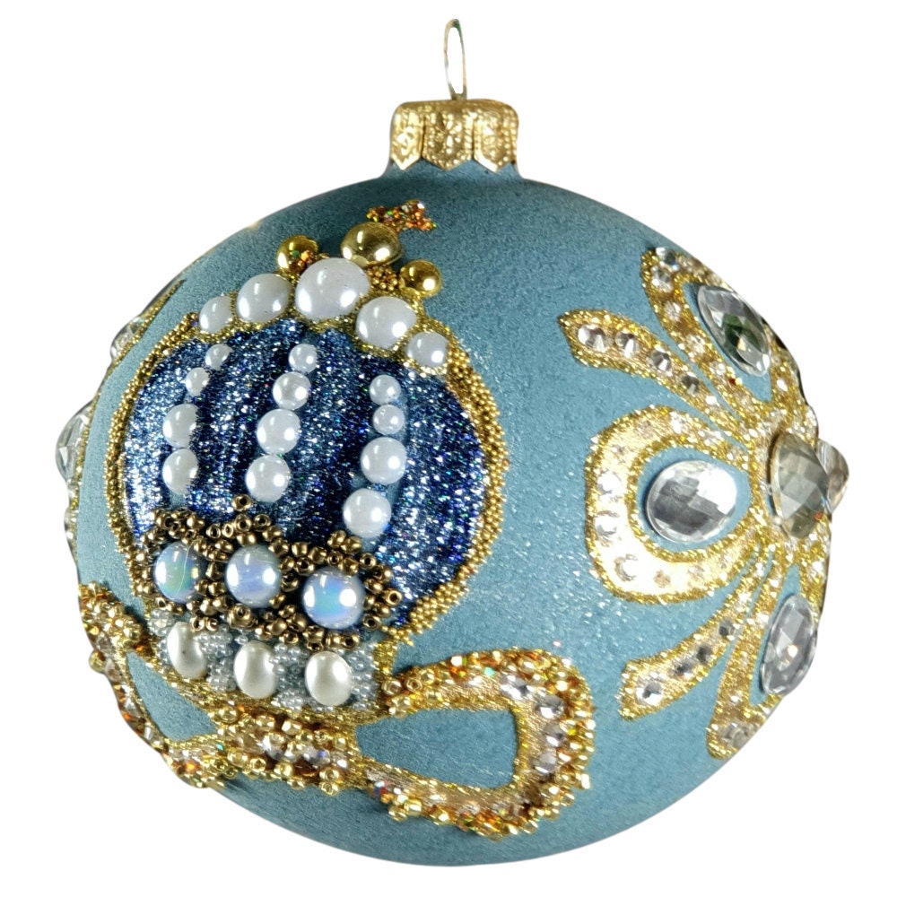 Blue with pearlescent accents