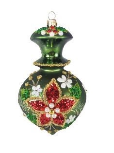 Silverado ornament, glass ball with rich ornamental detailing