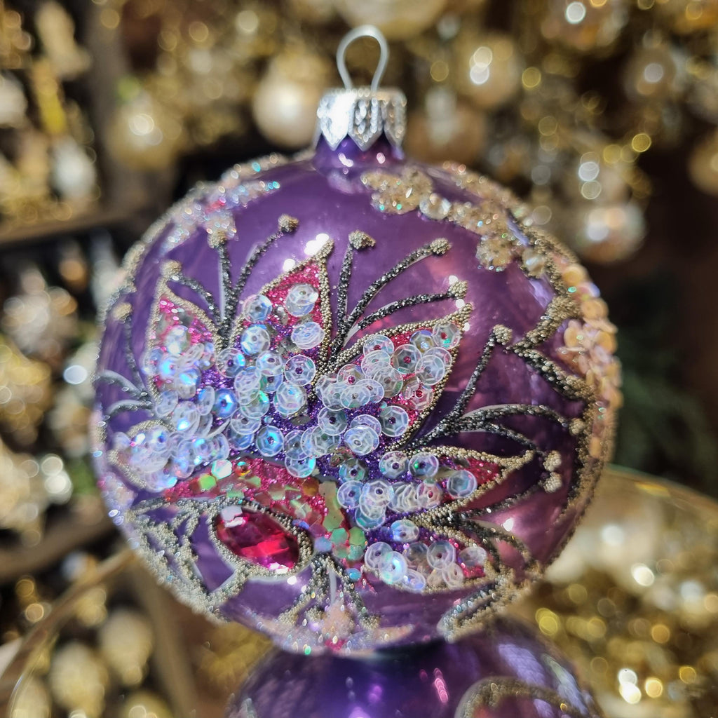 Purple Floral Luxury Bauble