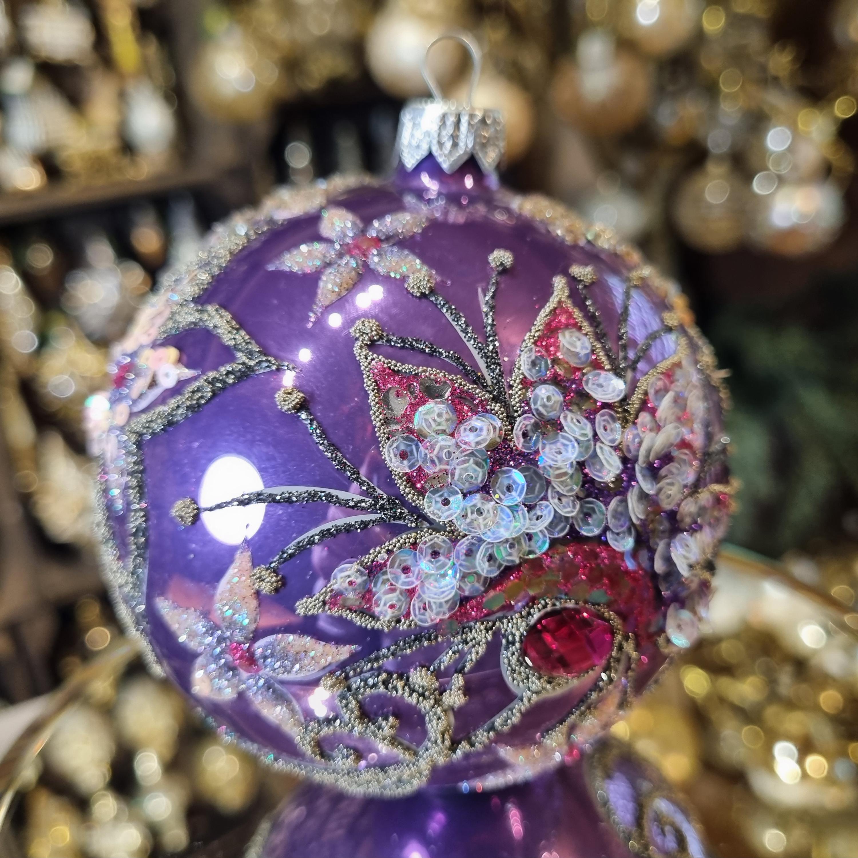 Purple Floral Luxury Bauble