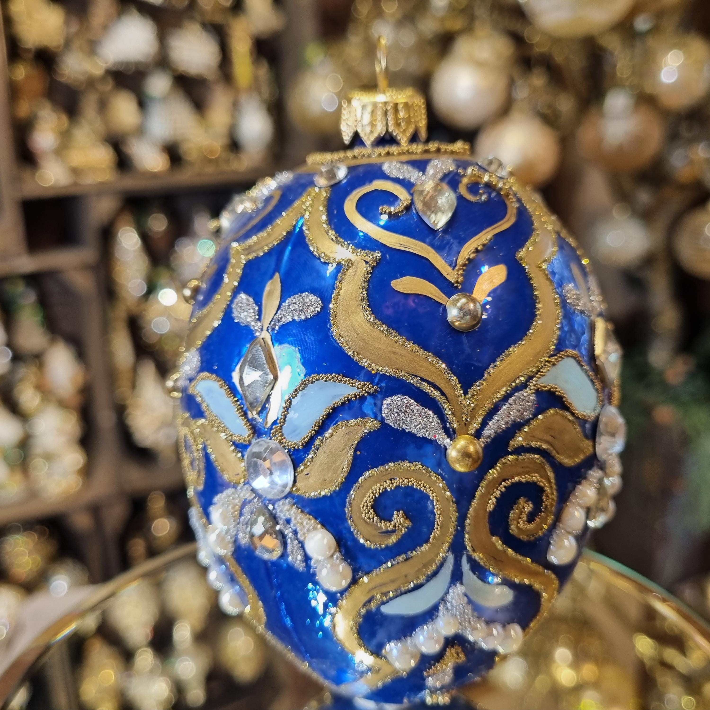 Silverado ornament, glass ball with festive ornamental pattern