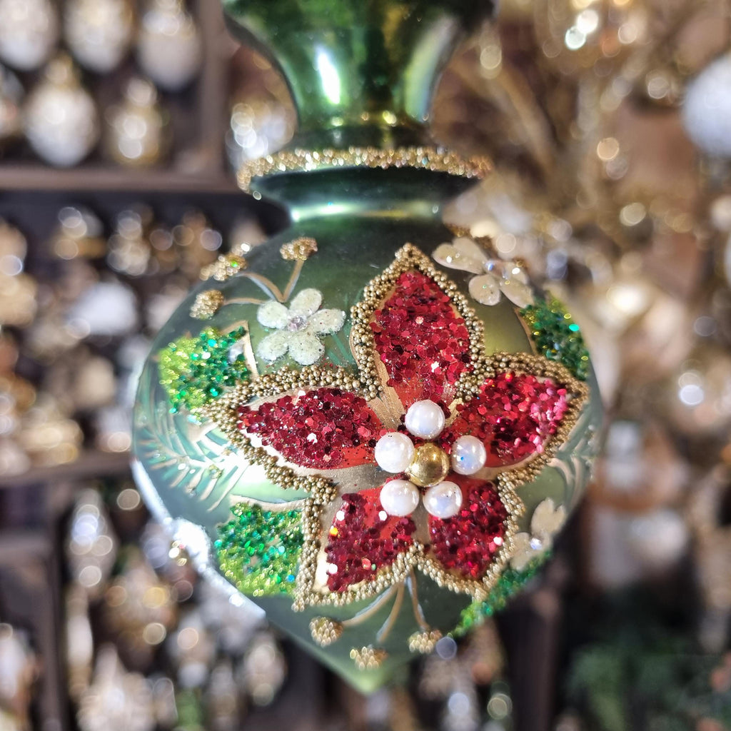 Silverado ornament, glass ball with rich ornamental detailing