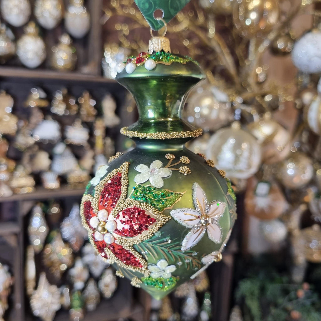 Silverado ornament, glass ball with rich ornamental detailing