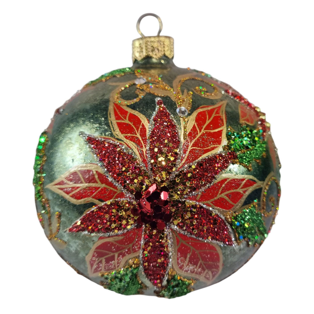 Silverado glass ornament, decorative ball with subtle metallic shine