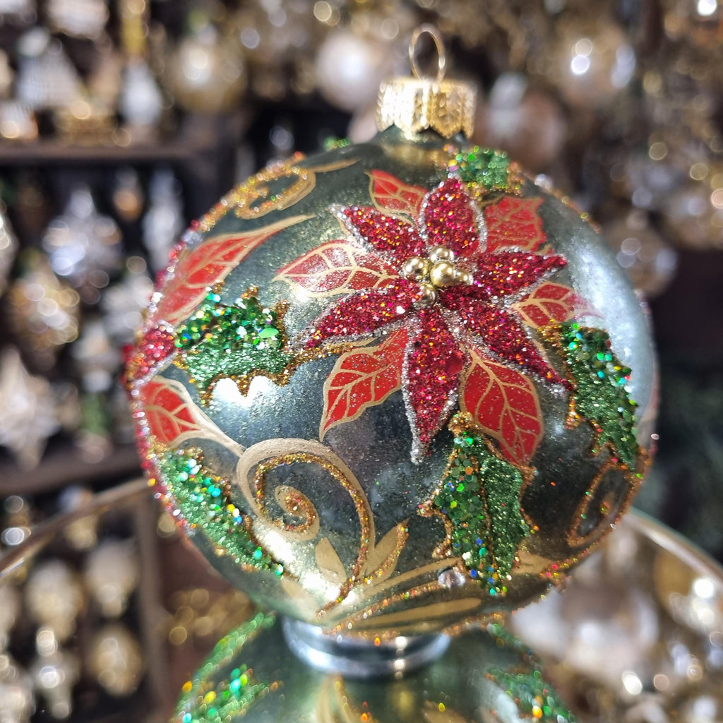 Silverado glass ornament, decorative ball with subtle metallic shine