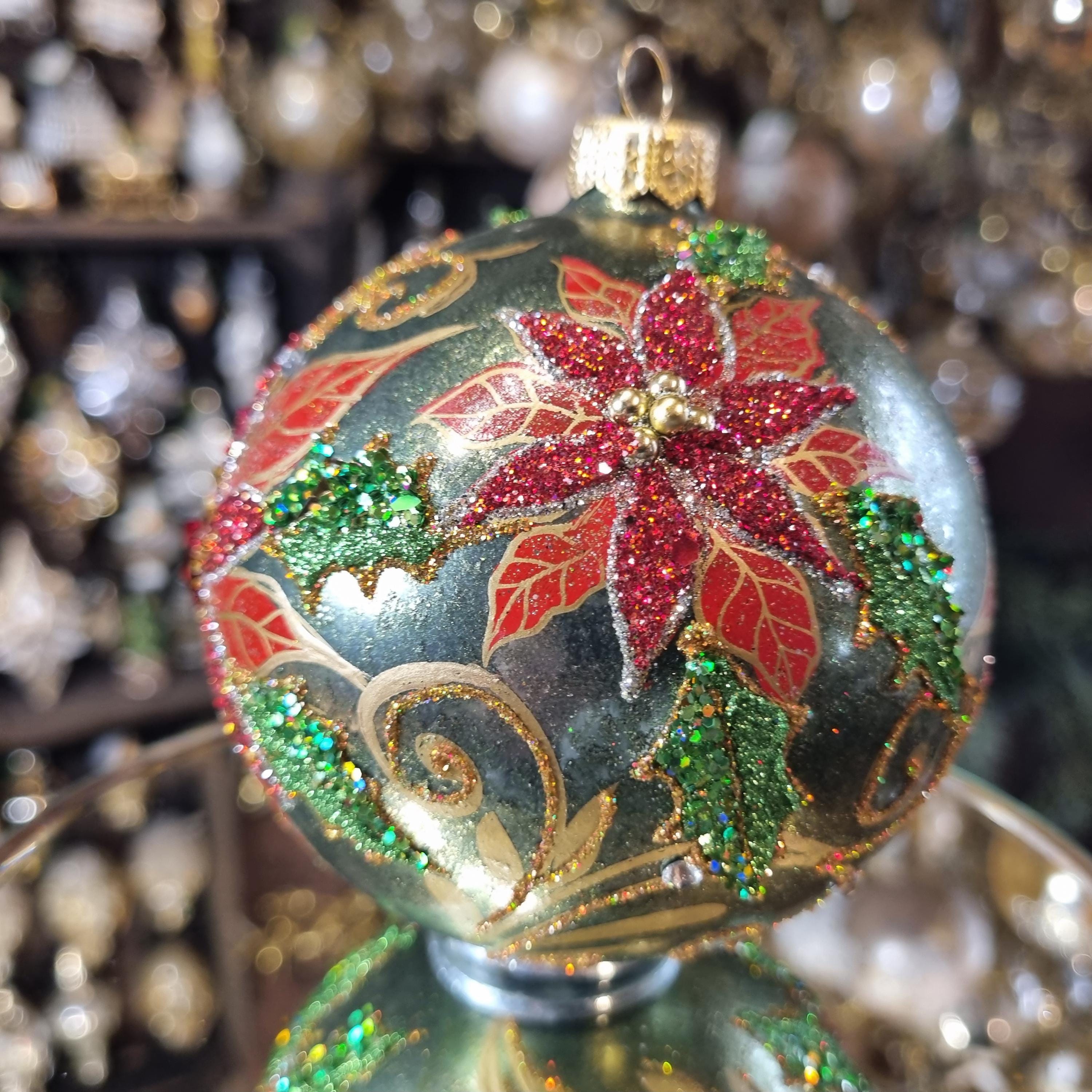 Silverado glass ornament, decorative ball with subtle metallic shine