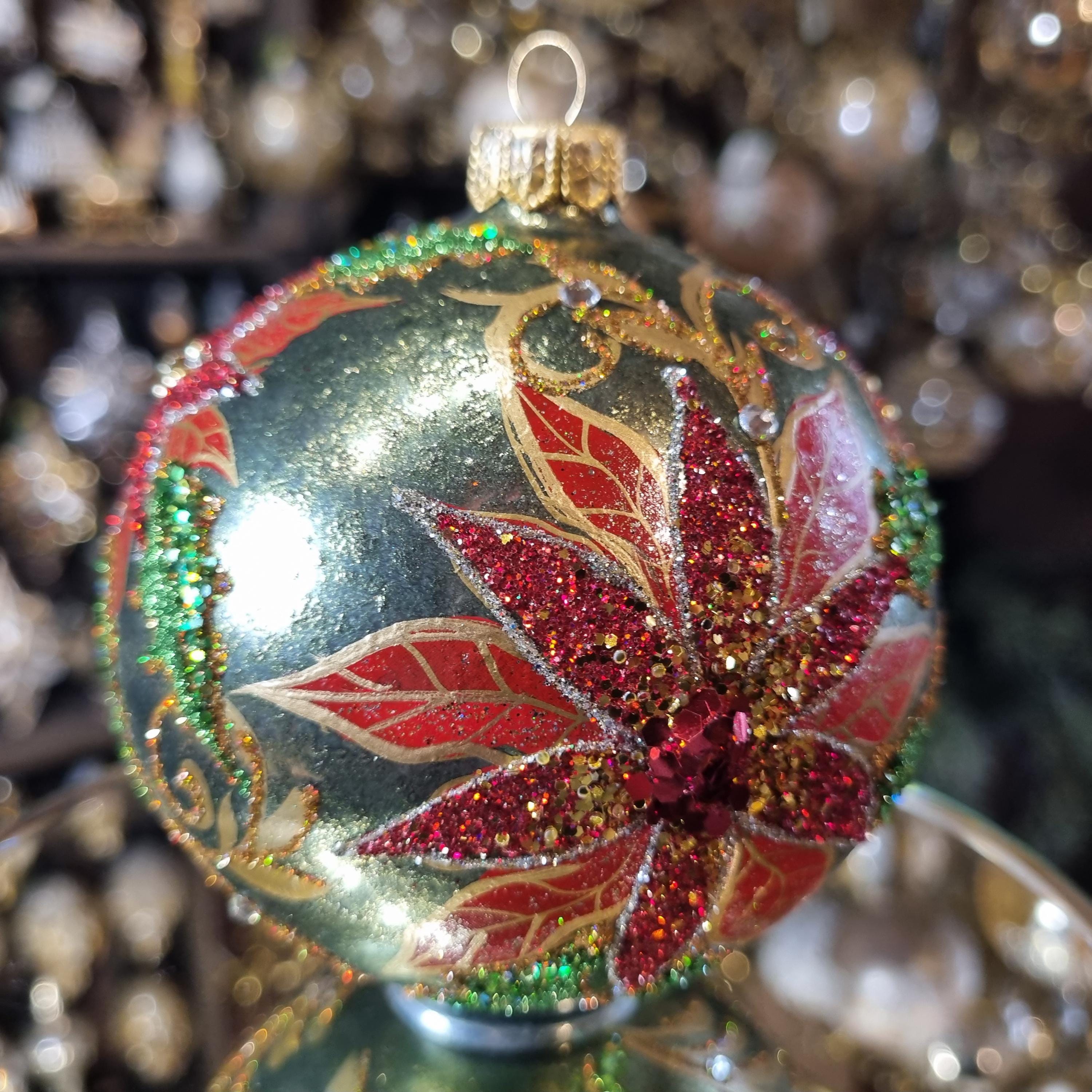 Silverado glass ornament, decorative ball with subtle metallic shine