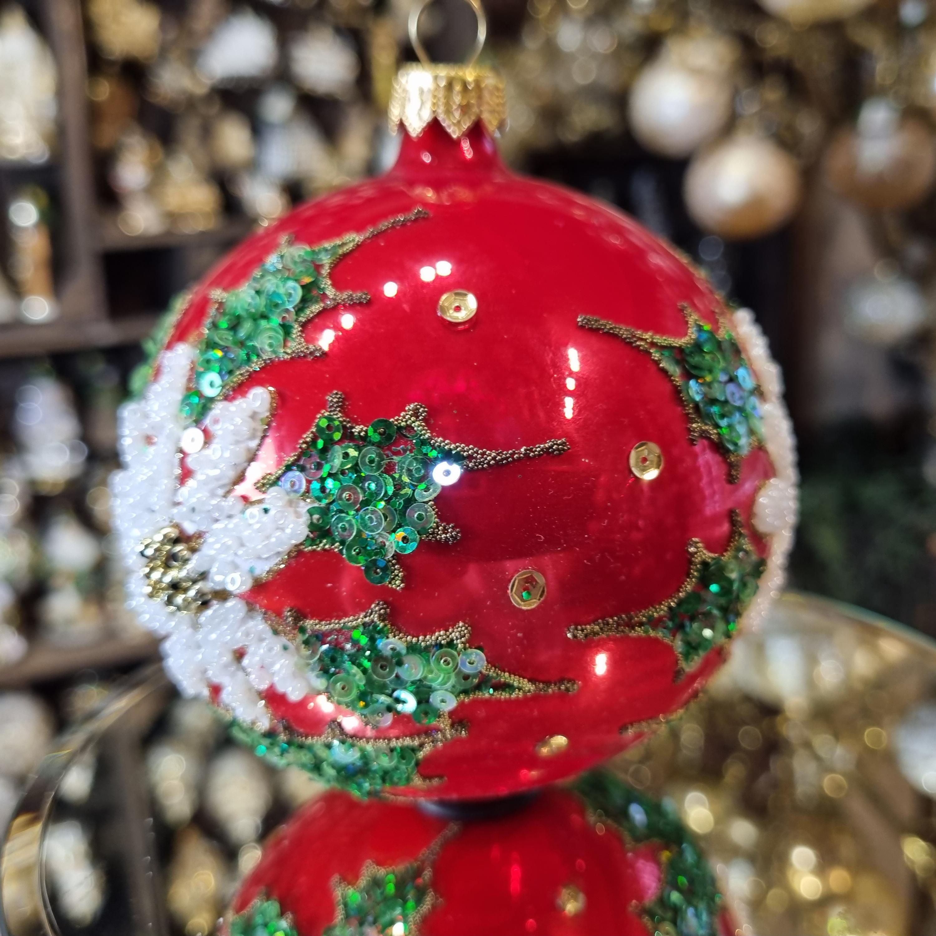 Bauble with Sequins and Poinsettia