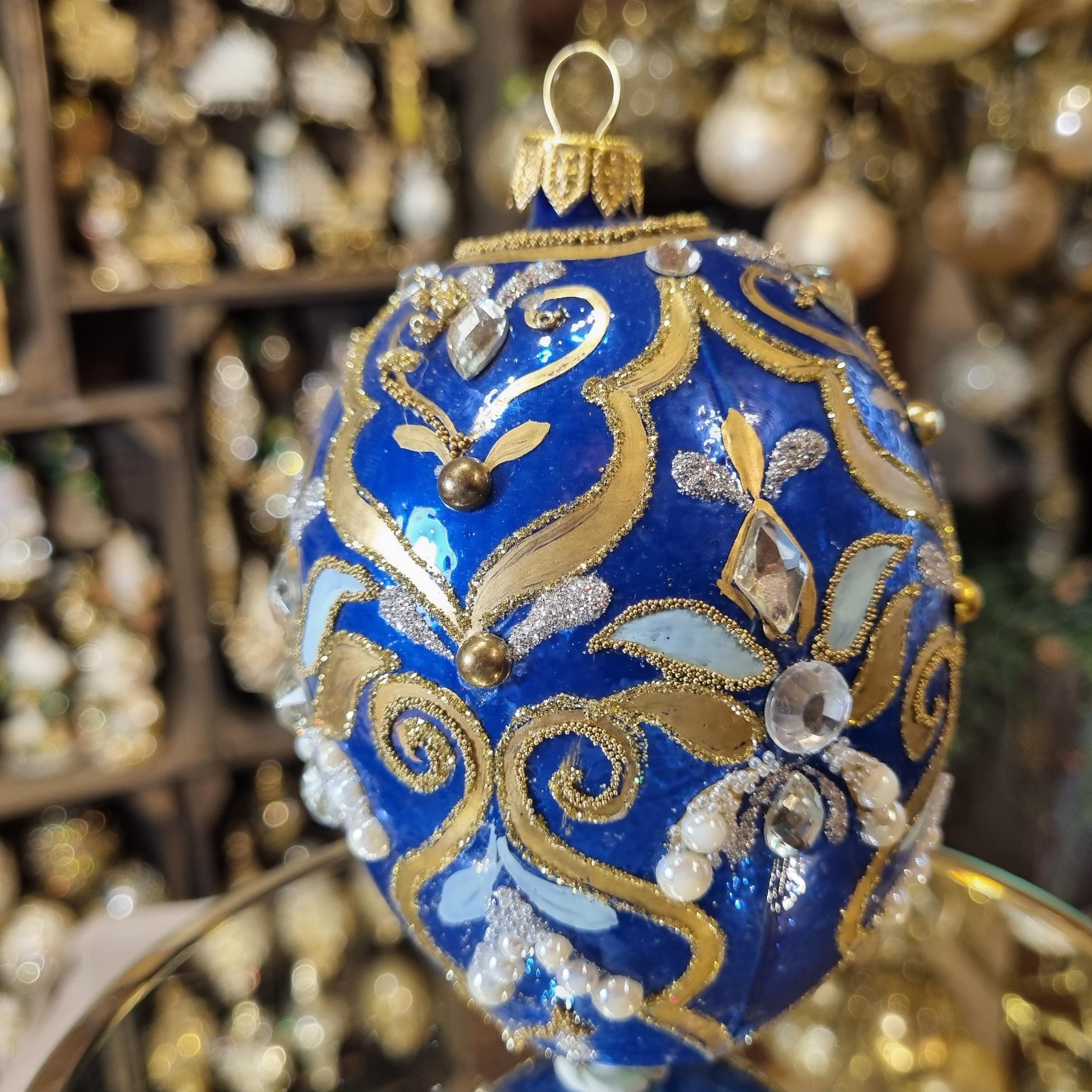 Silverado ornament, glass ball with festive ornamental pattern