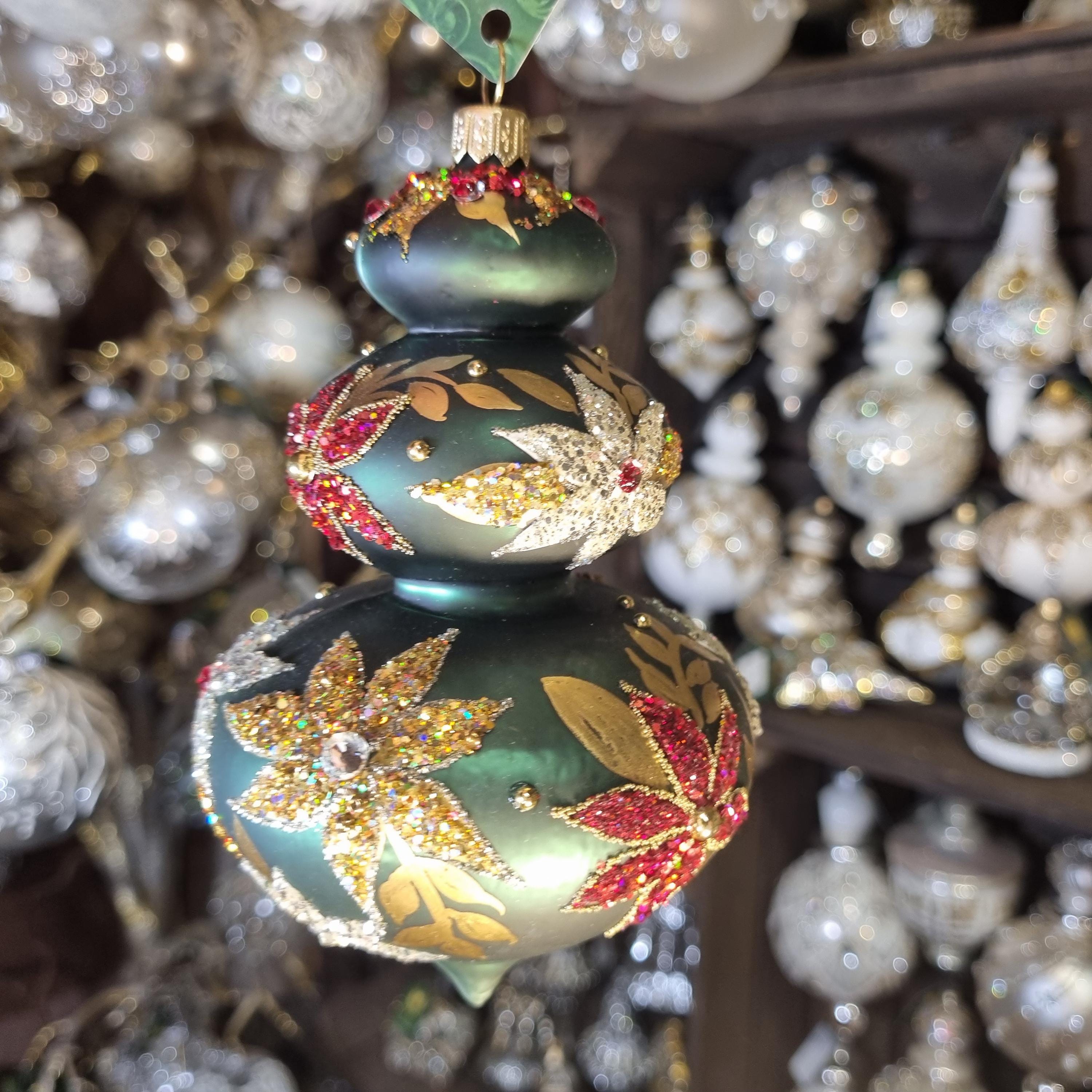 Silverado ornament, glass ball with elegant classic decoration