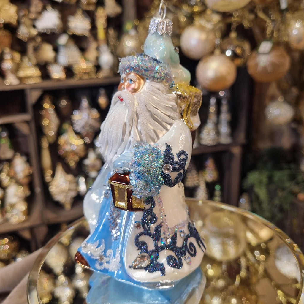 Silverado ornament, glass ball with festive decorative finish