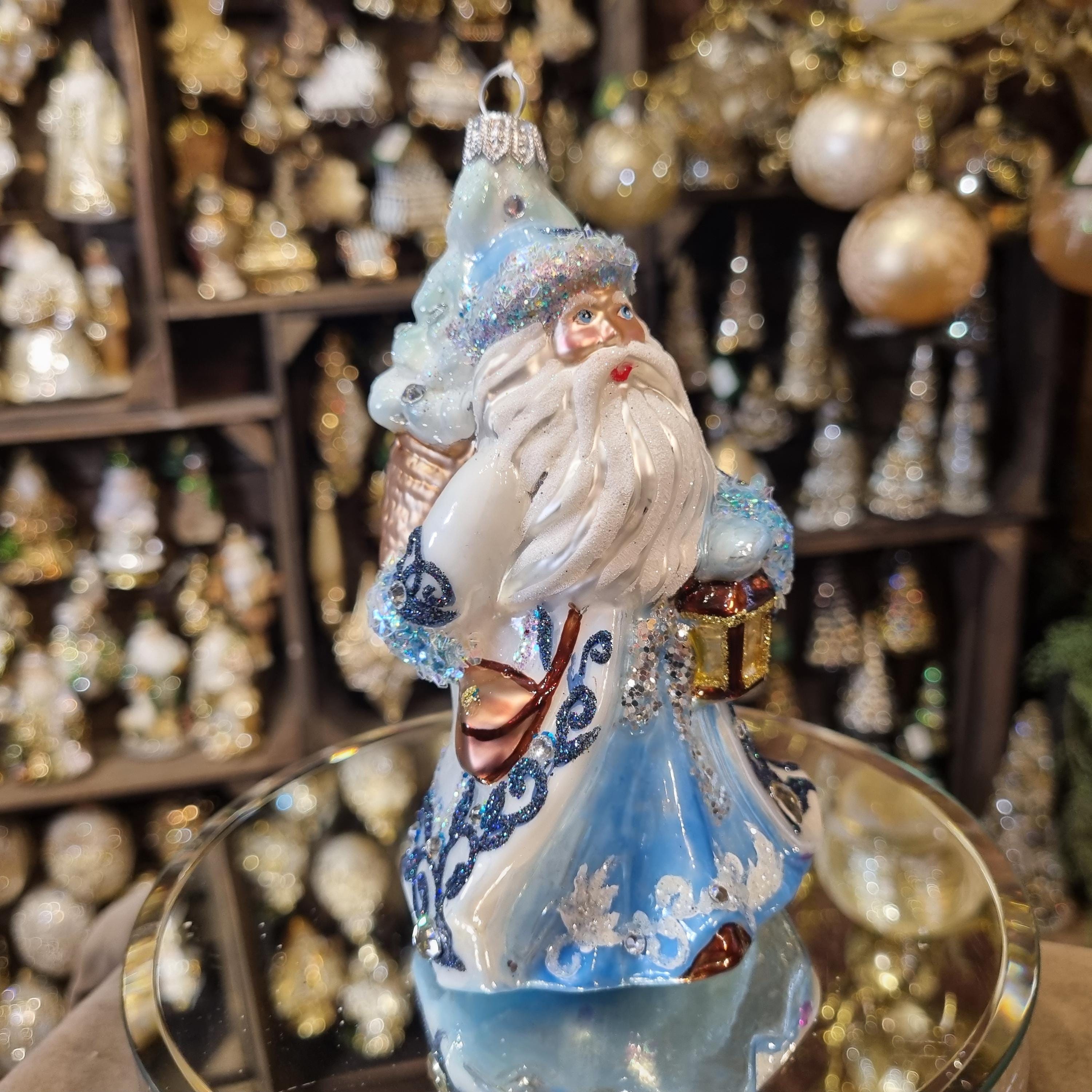 Silverado ornament, glass ball with festive decorative finish