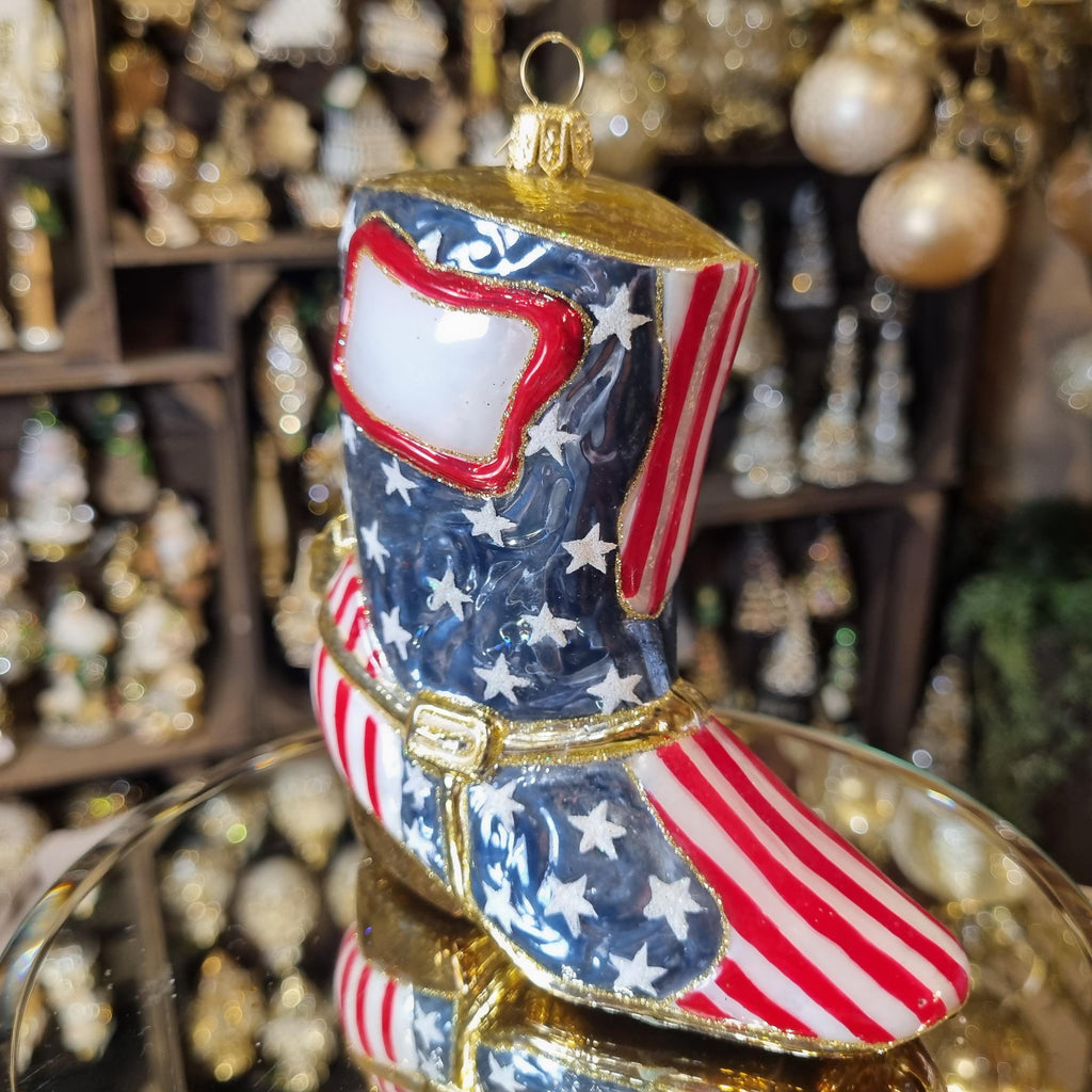Glass Ornament – Cowboy Boot