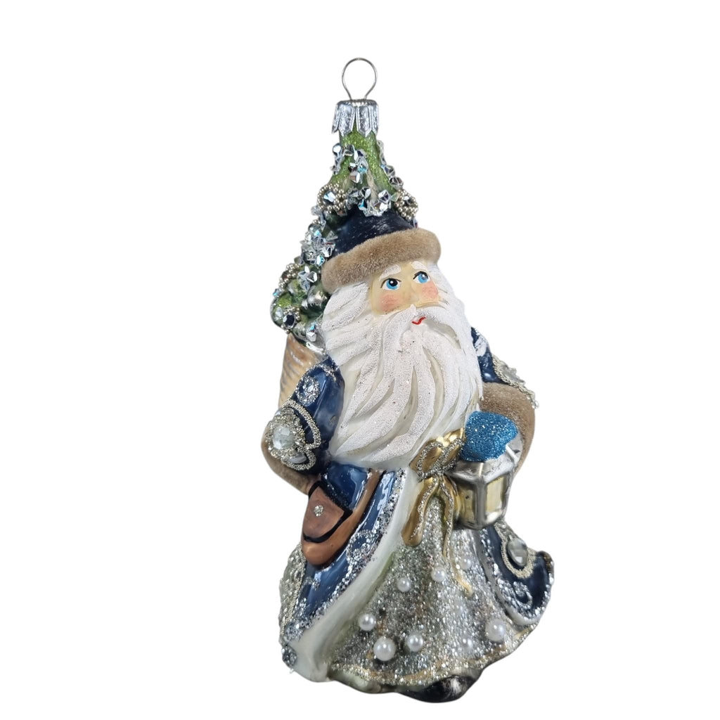 Santa Claus with Christmas Tree on His Back