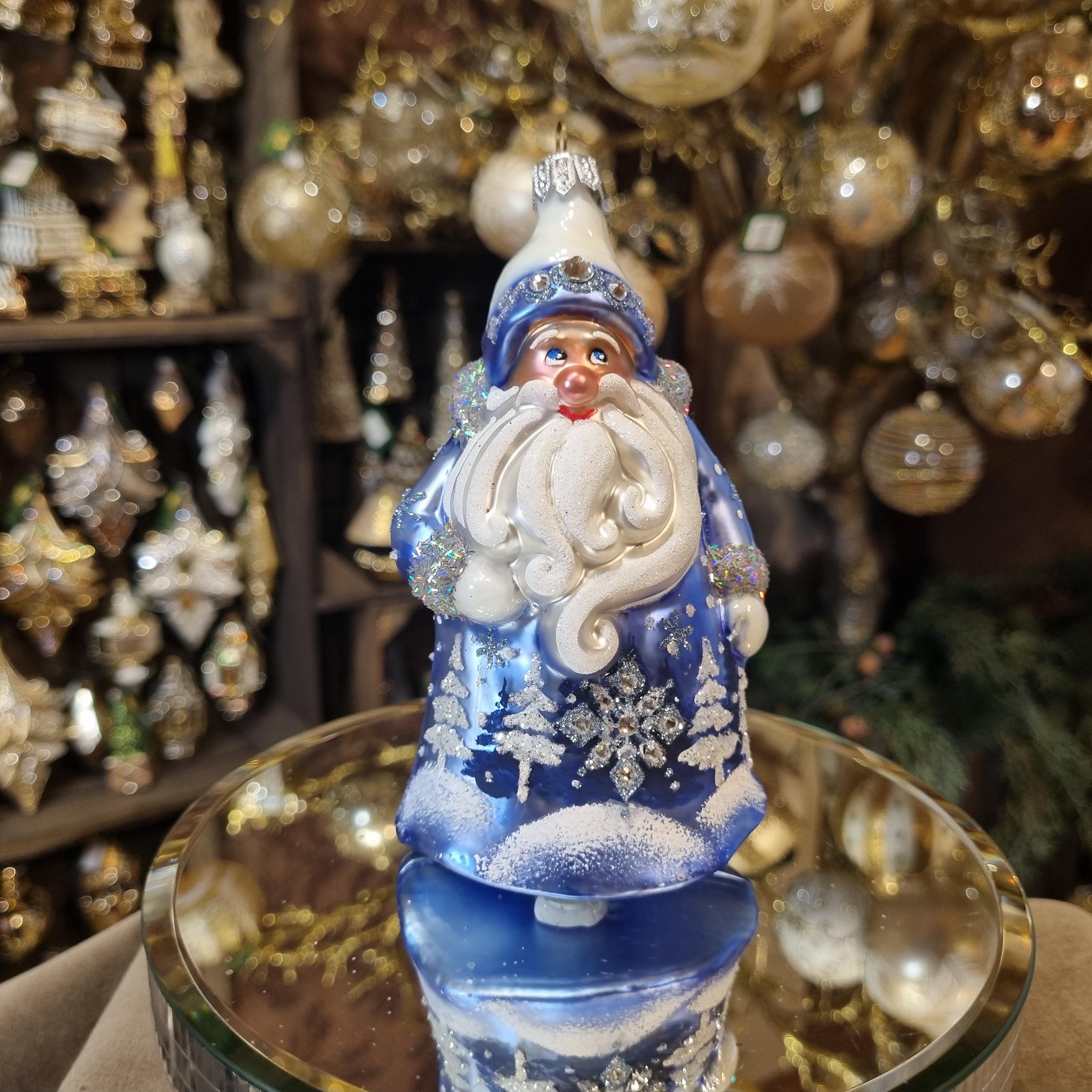 Santa with Snowflakes and Christmas Trees