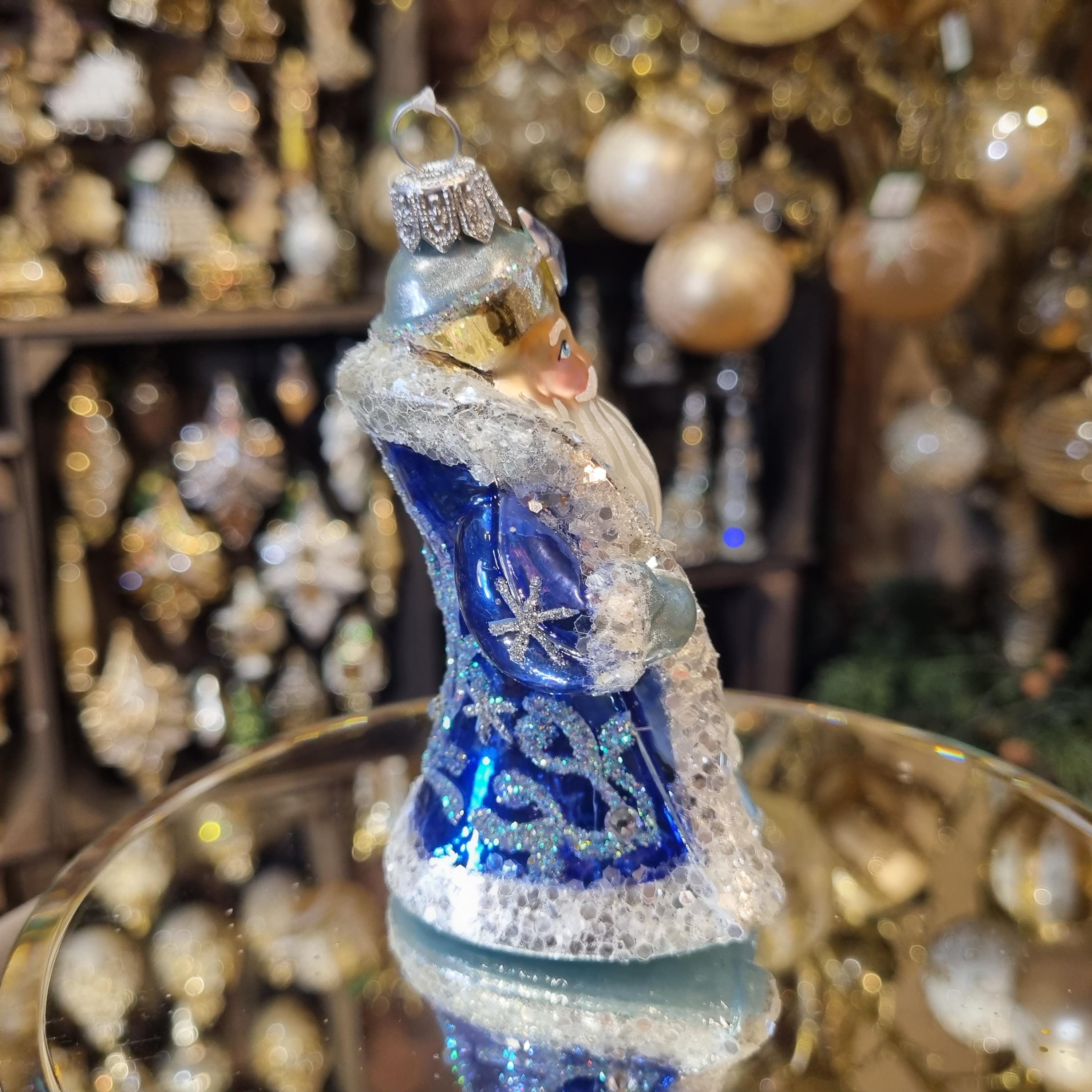 Silverado ornament, glass ball with classic silver decoration