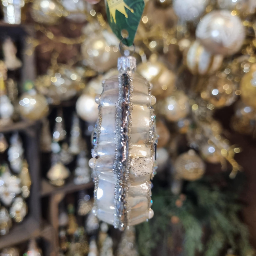 Gold and Black Glass Christmas Ornament