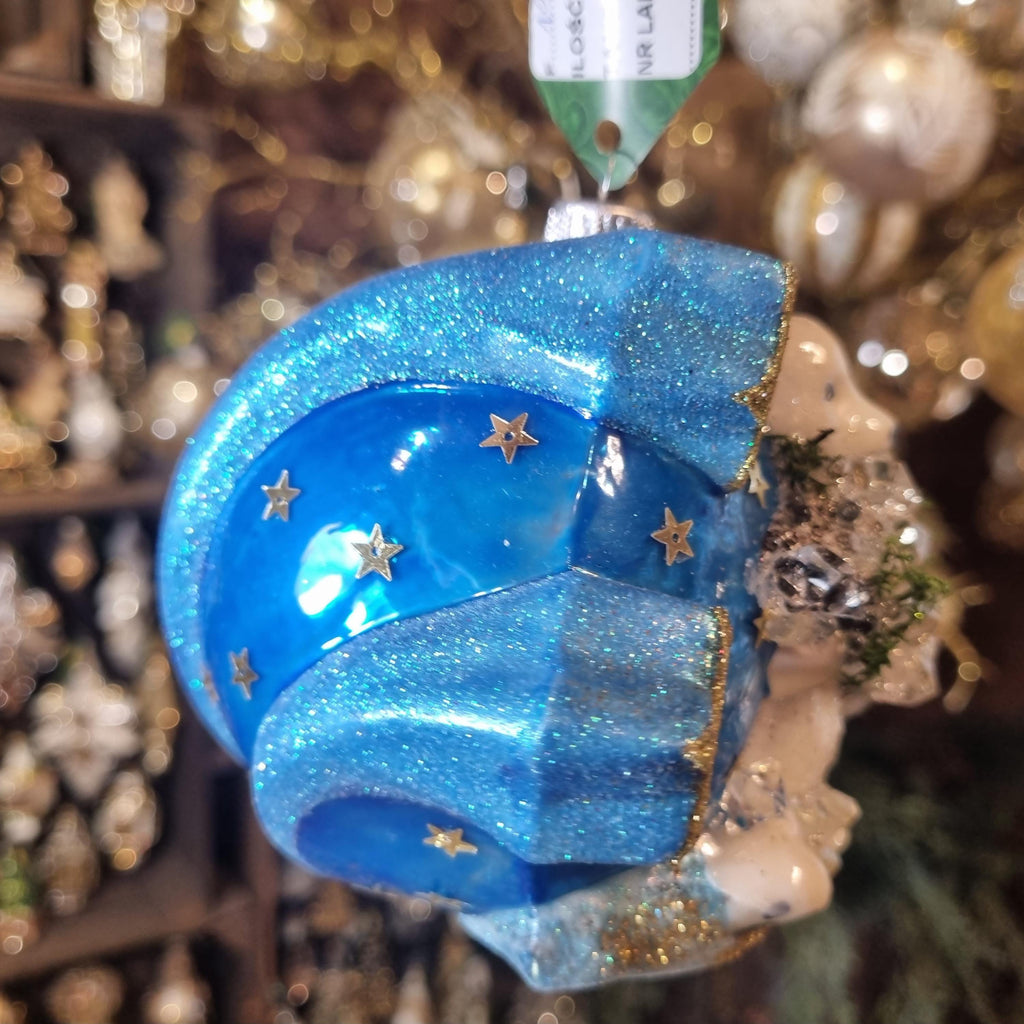 Silverado ornament, glass ball with classic festive detailing