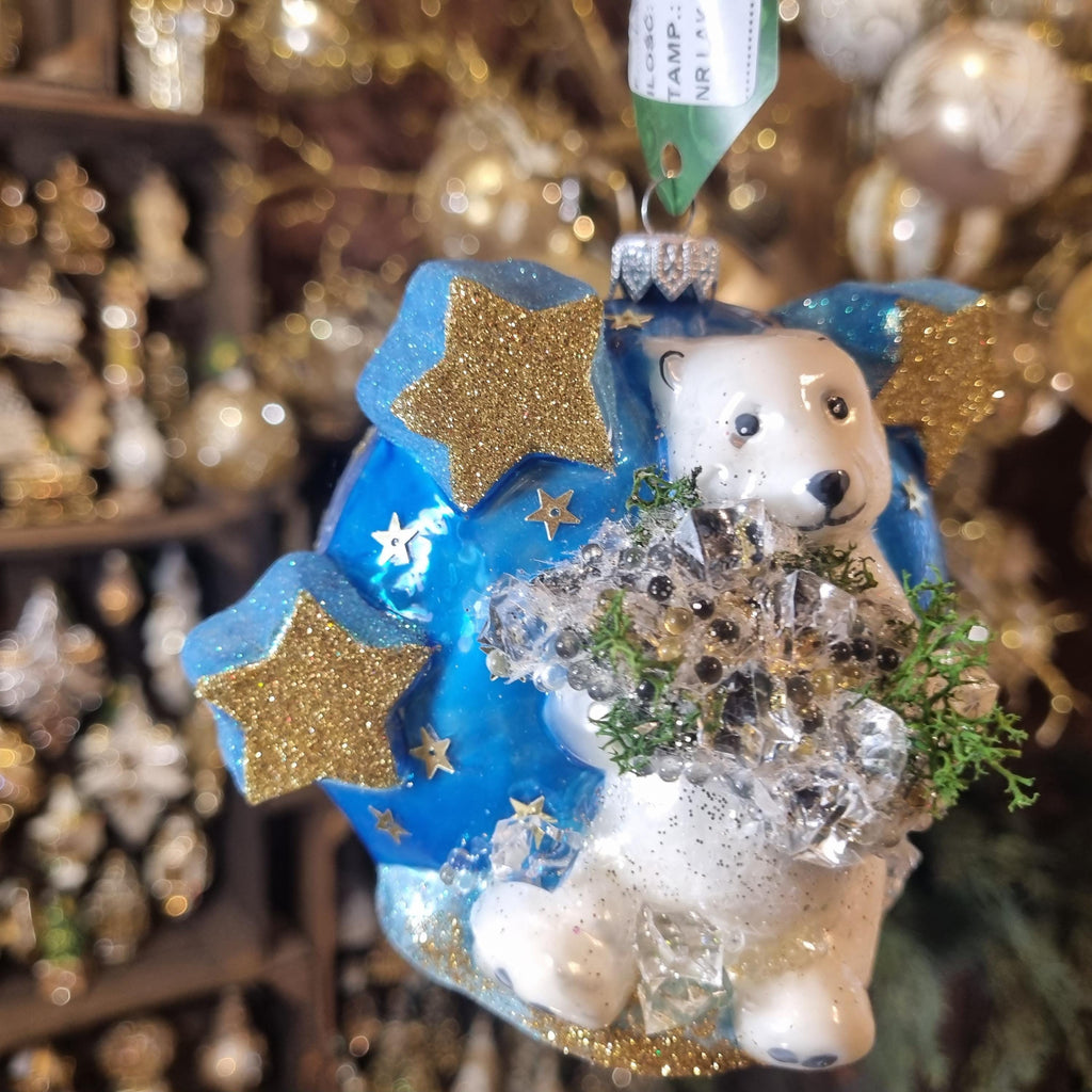 Silverado ornament, glass ball with classic festive detailing