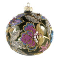 Black Bauble with Colorful Floral Pattern