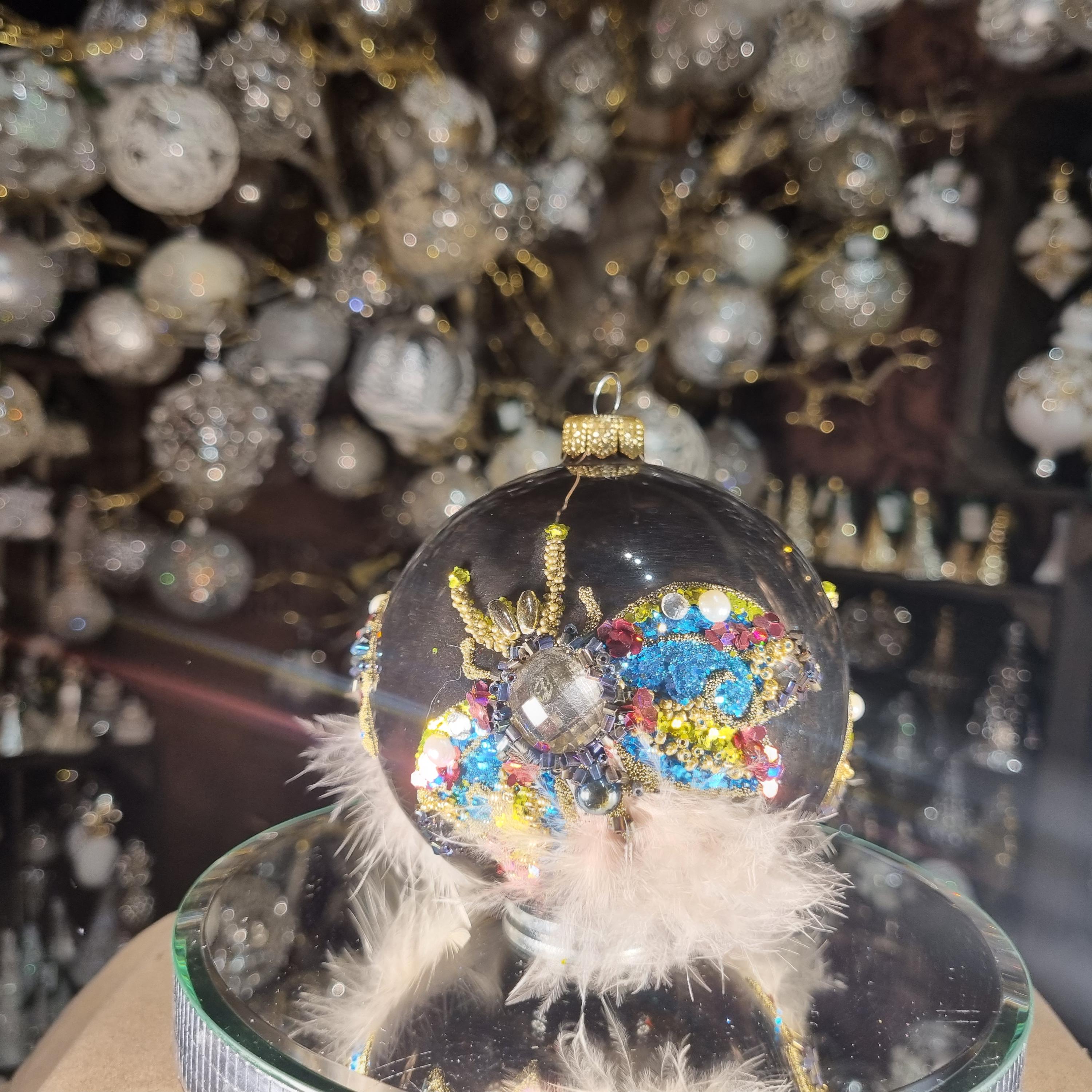 Black Bauble with Colorful Gemstones