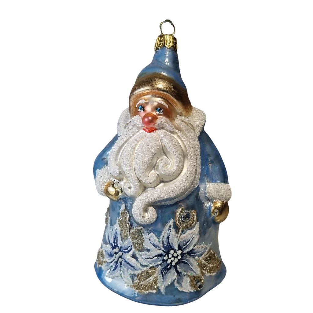 Santa with White Bethlehem Stars and Gold Accents