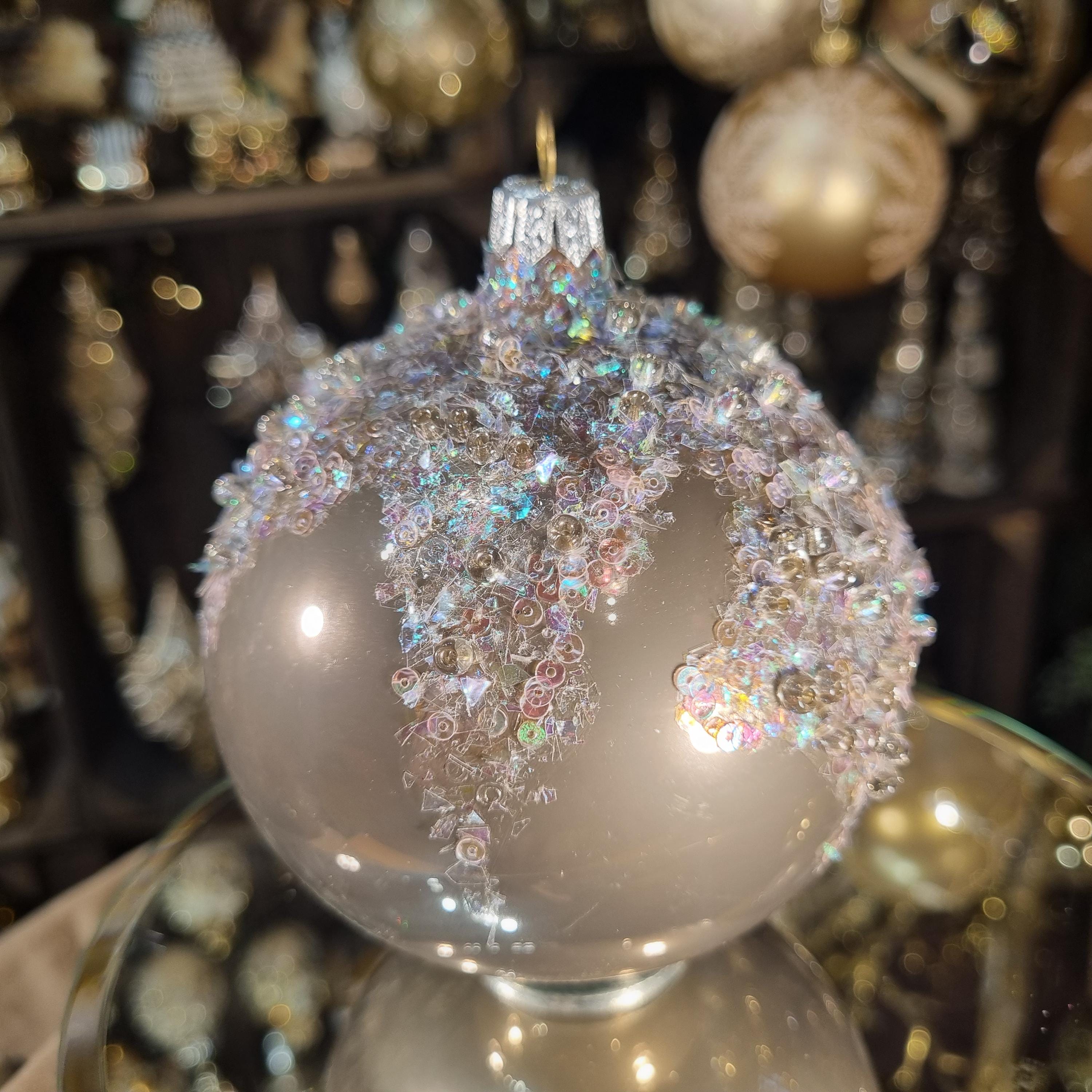 Silverado ornament, glass ball with decorative texture