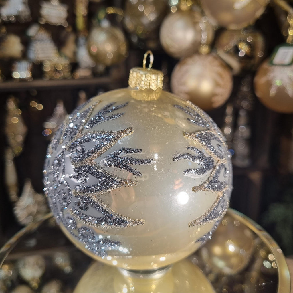 Bauble 10cm with Fan Decore