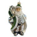 Santa Ornament with Green Coat and Lantern