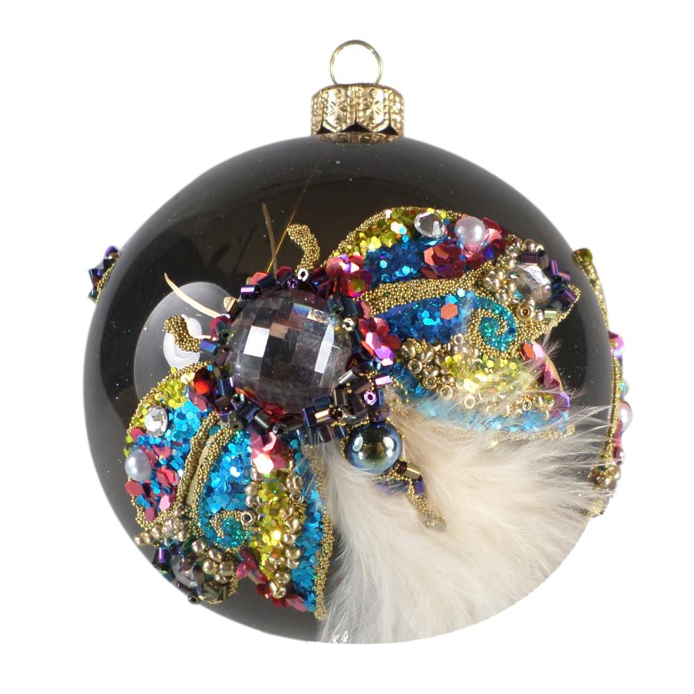 Black Bauble with Colorful Gemstones