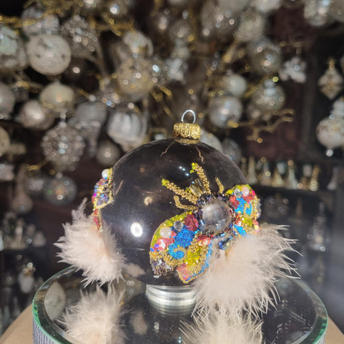 Black Bauble with Colorful Gemstones