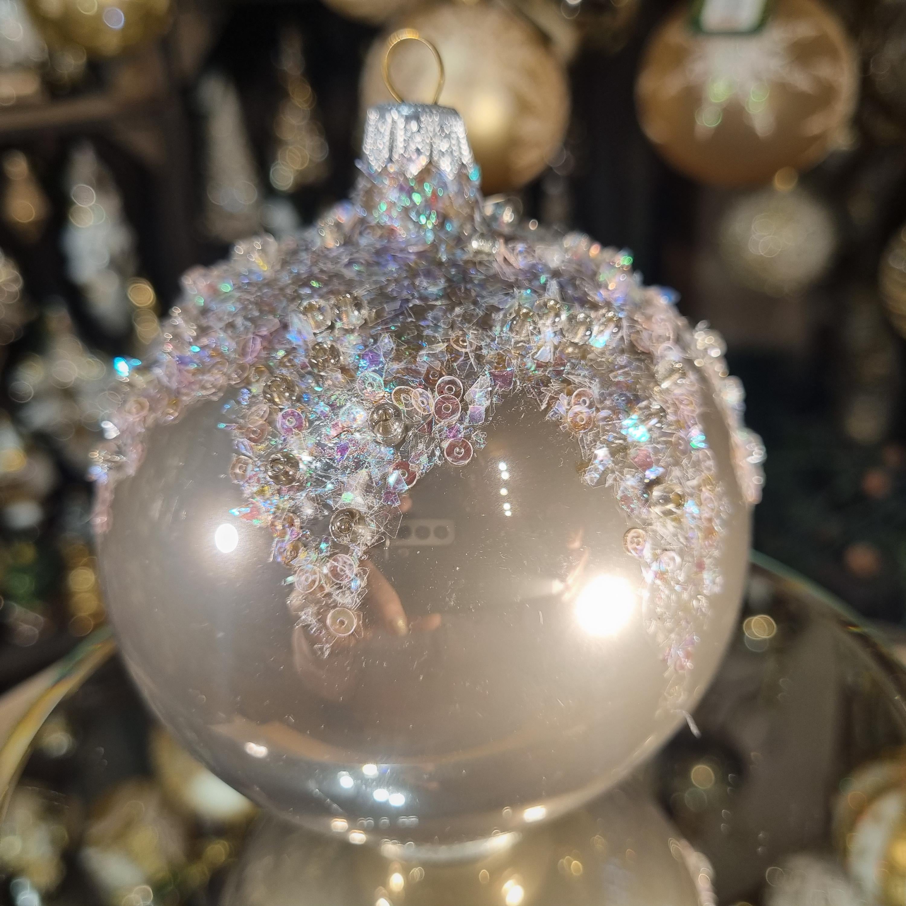 Silverado ornament, glass ball with decorative texture