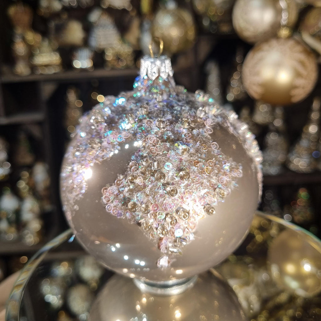 Silverado ornament, glass ball with decorative texture